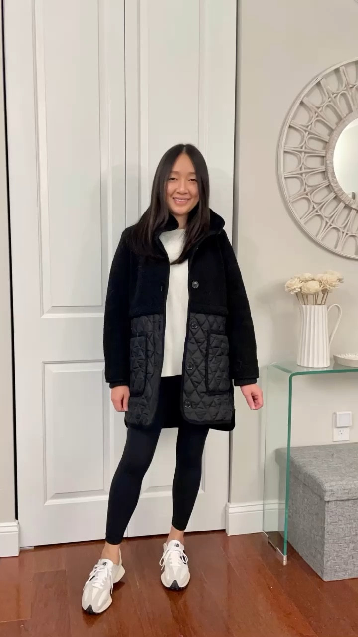 I took this thick warm sherpa jacket in XXS petite which fits like XS petite. It runs larger so size down. Measurements from XXS petite: 14.5" shoulders, 23" sleeves, 38" chest, 36" waist, 42" along the bottom hem, 30.5" long in front and 32" long in the back.

Leggings in size XS.

New Balance 327 sneakers which I took in my usual size in NB sneakers (1/2 size down).

I'm 5' 2.5" and 115 pounds.

LOFT outerwear

#LTKFind #LTKunder100 #LTKsalealert