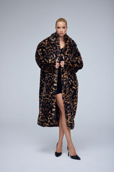 Faux Fur Leopard Print Coat | Forever 21