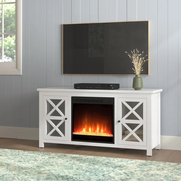 Colton TV Stand for TVs up to 55" with Electric Fireplace Included | Wayfair North America
