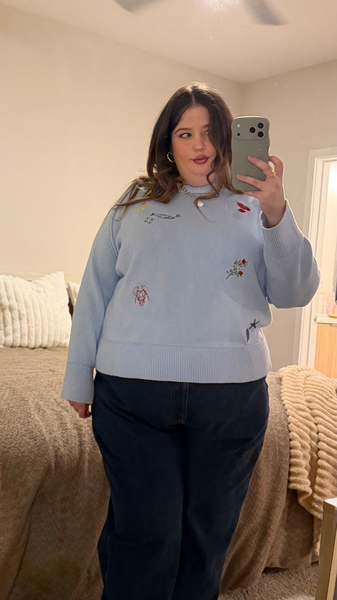 cutest sweater for summer boat days 🦀 & everything in between 🍋 wearing size XXL 

Also love these jeans just ordering the “short” version instead since they’re super long on me. Wearing size 36

#LTKMidsize #LTKPlusSize #LTKSeasonal