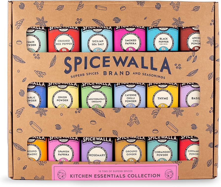 Spicewalla Essential Spices and Seasonings Set 18 Pack Variety | Garlic, Onion, Paprika, Crushed ... | Amazon (US)