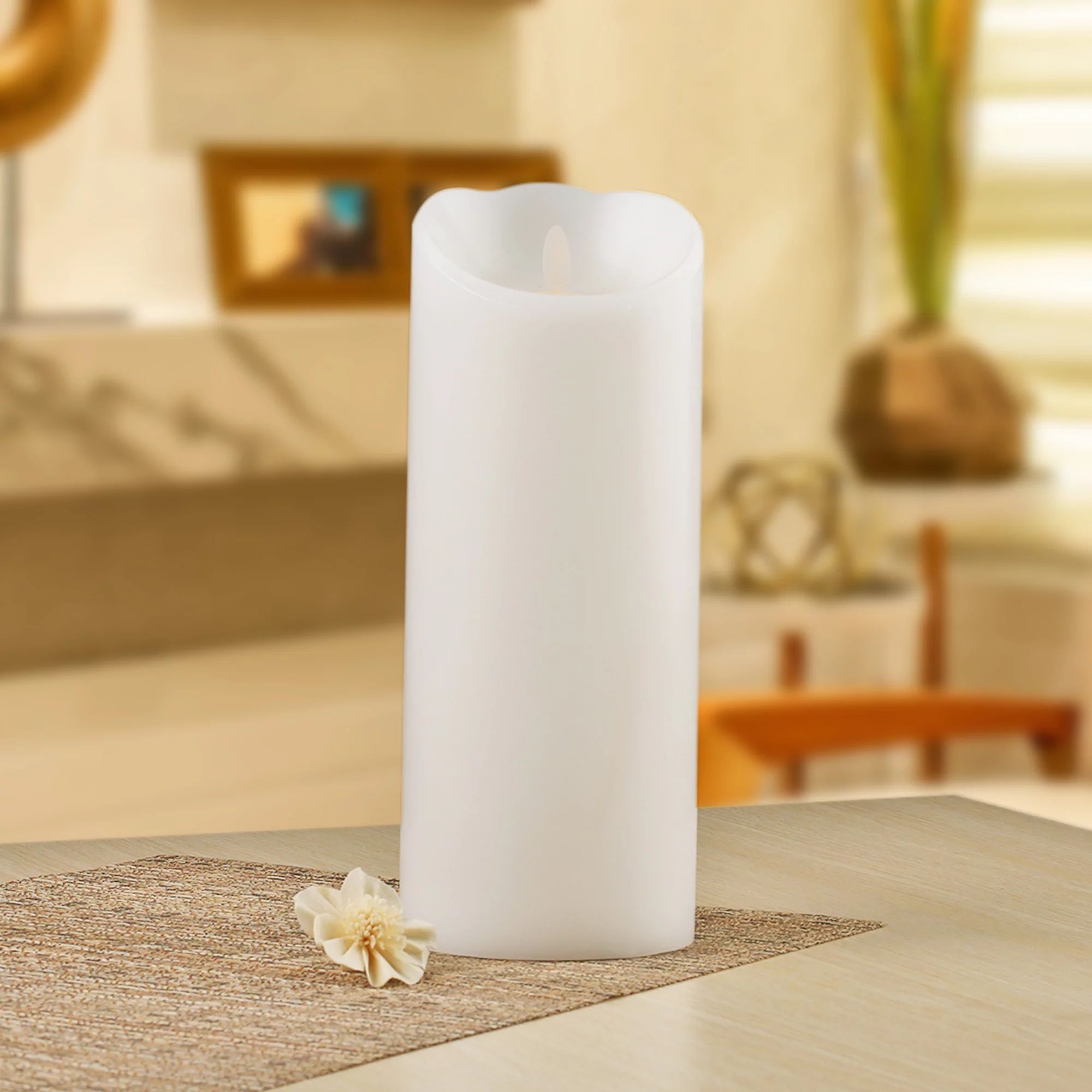 Better Homes & Gardens Flameless LED Motion Flame Pillar Candle, 4x10", White - Walmart.com | Walmart (US)