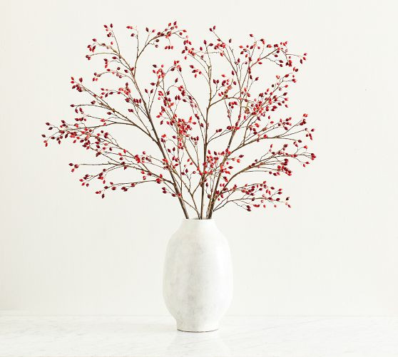 Faux Oversized Red Berry Branch | Pottery Barn (US)
