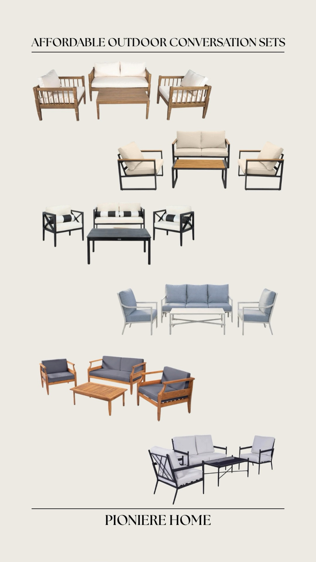 Affordable outdoor conversation sets. Outdoor sofas, lounge furniture, Wayfair, Amazon, Walmart, designer look for less

#LTKSeasonal #LTKHome #LTKSaleAlert