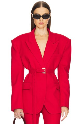 Helsa The Belted Blazer in Lipstick Red from Revolve.com | Revolve Clothing (Global)