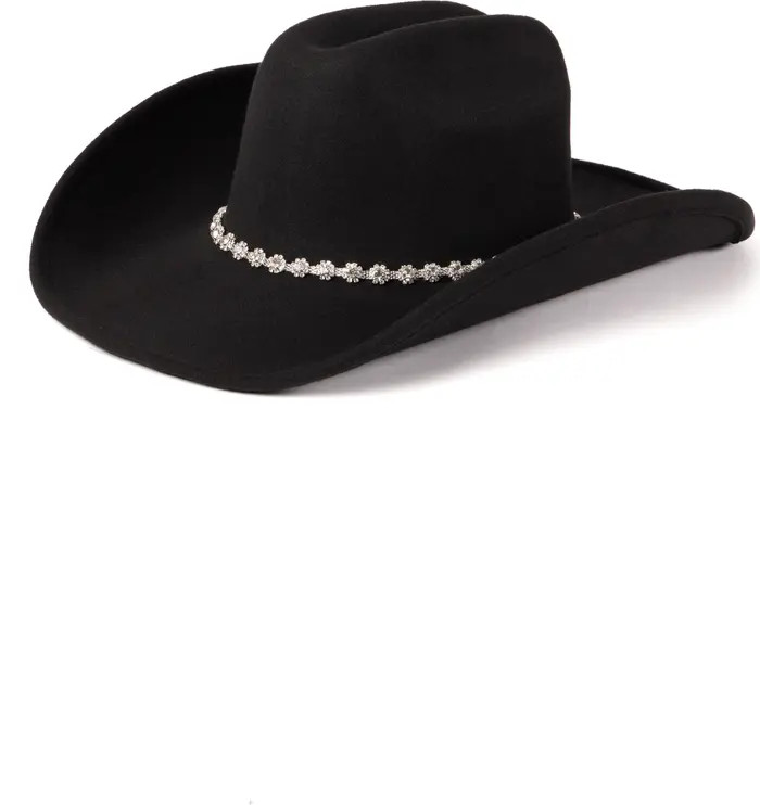San Diego Hat Crystal Flower Trim Cowboy Hat | Nordstrom | Nordstrom