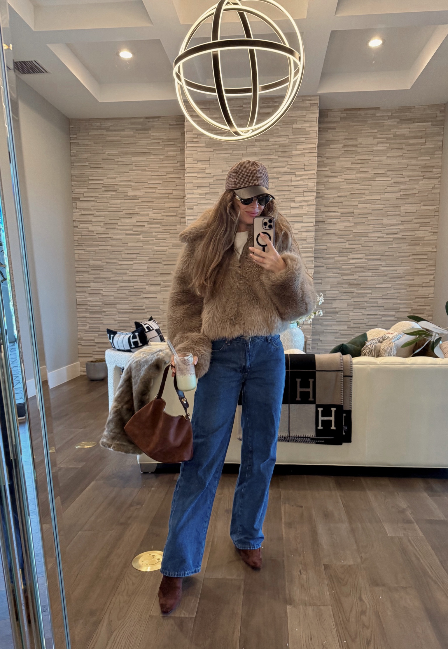 OOTD 
Jacket in small for the gap 
Jeans 25 lioness
Shirt helsa 
Boots Amazon tts 8.5 
Hat Amazon 
Sunnies Celine 
Purse Amazon 

#LTKStyleTip #LTKFindsUnder50 #LTKWorkwear