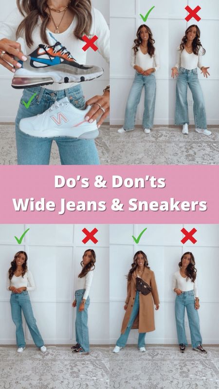 The Do’s and Don’ts Wide Leg Jeans and Sneakers | How to Style Wide Leg Jeans and Sneakers 

#LTKstyletip #LTKfindsunder50 #LTKshoecrush