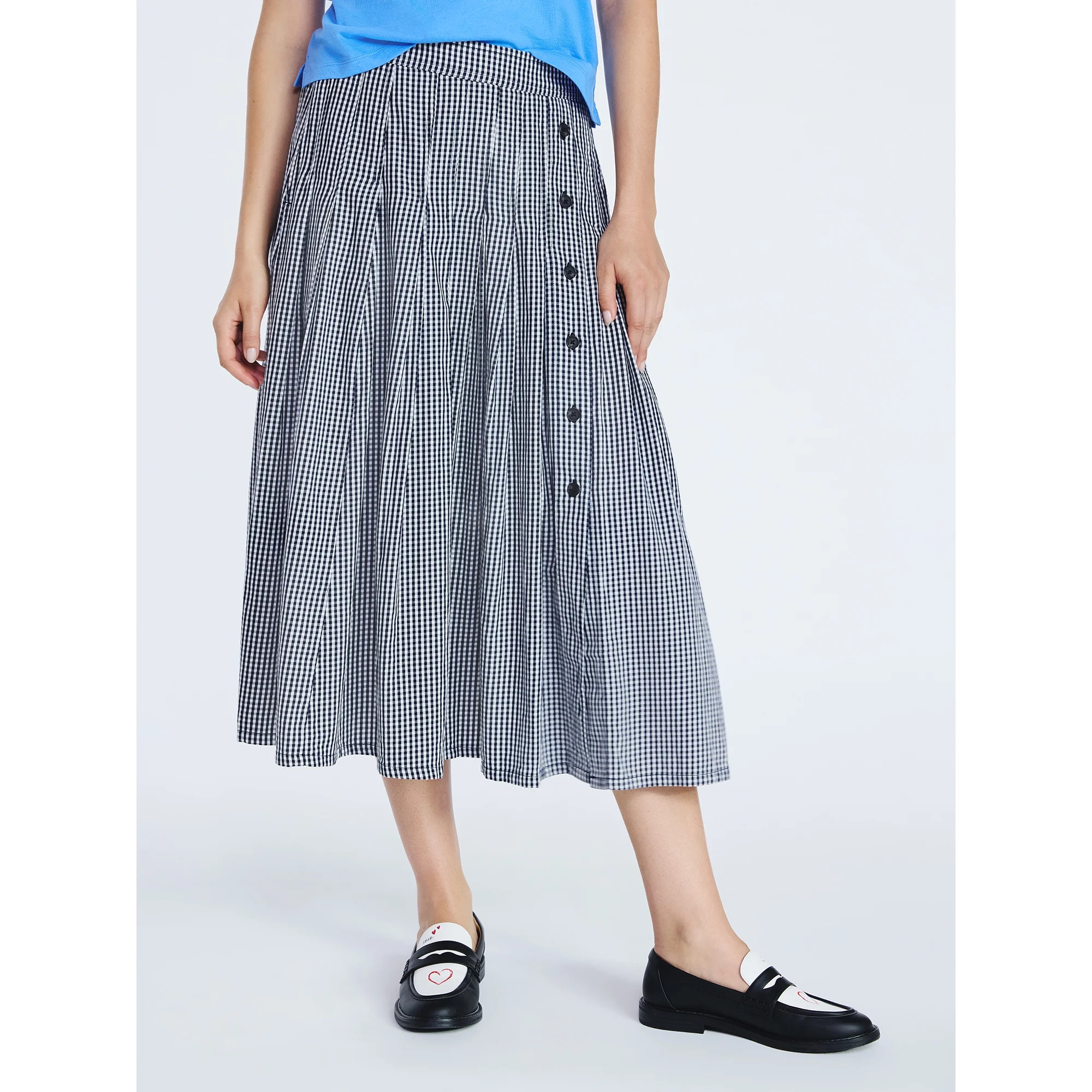 Free Assembly Women's and Women's Plus Pleated Cotton Maxi Skirt, Sizes XS-4X | Walmart (US)