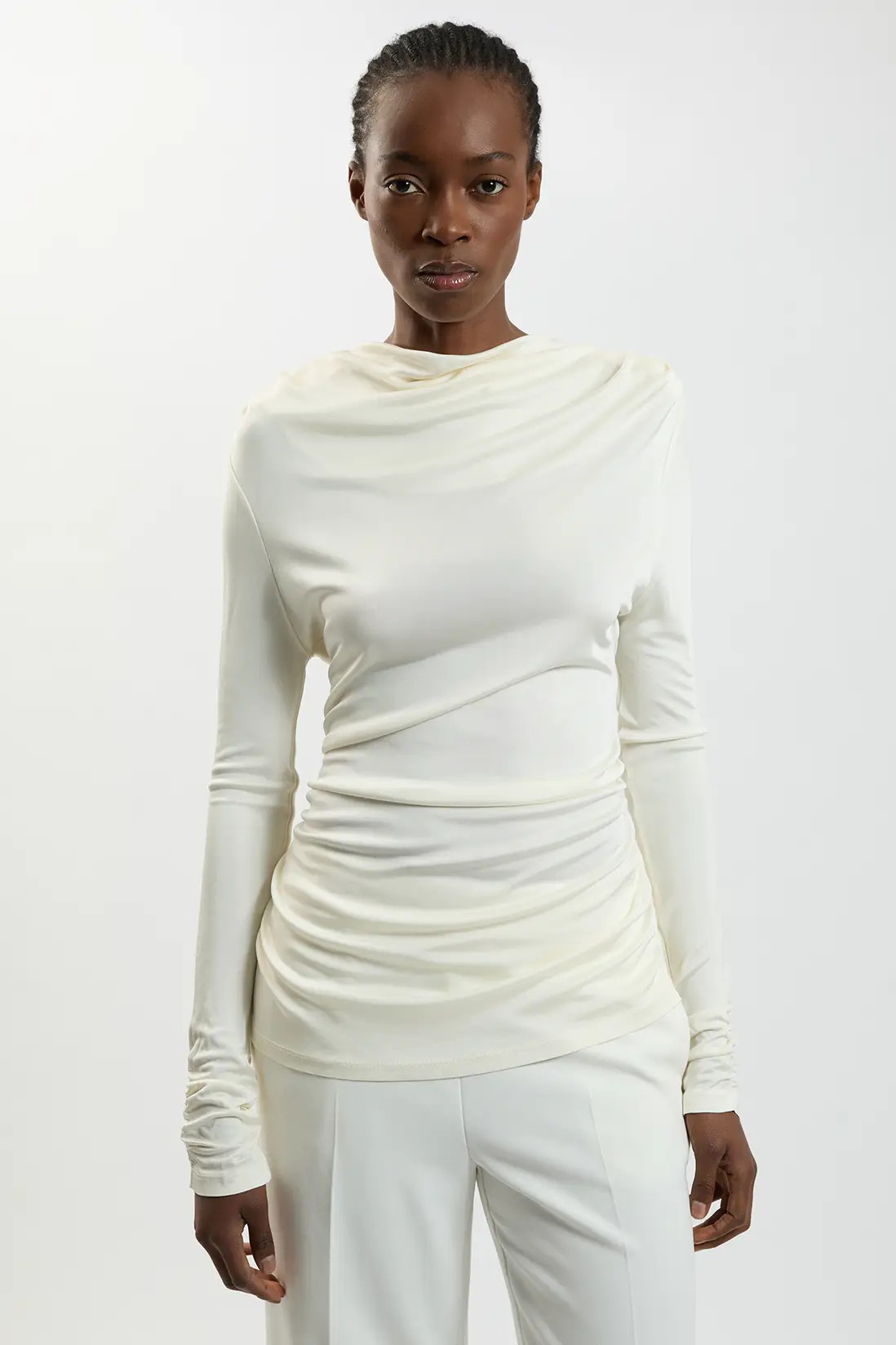 Cowl Viscose Crepe Neck Sleeveless Top | Karen Millen