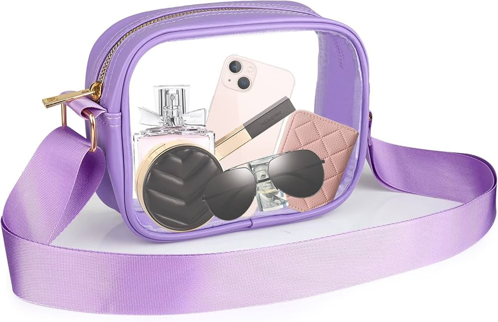 MOMSIV Clear Crossbody Bag, Stadium Approved Clear Bags with Adjustable Strap Clear Stadium Bag f... | Amazon (US)