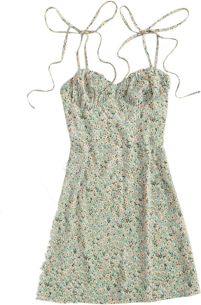 Floerns Women's Summer Tie Strap Ditsy Floral A Line Cami Dress | Amazon (CA)