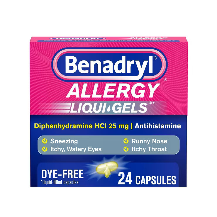 Benadryl Dye-Free Allergy Relief Gelcaps - Diphenhydramine - 24ct | Target