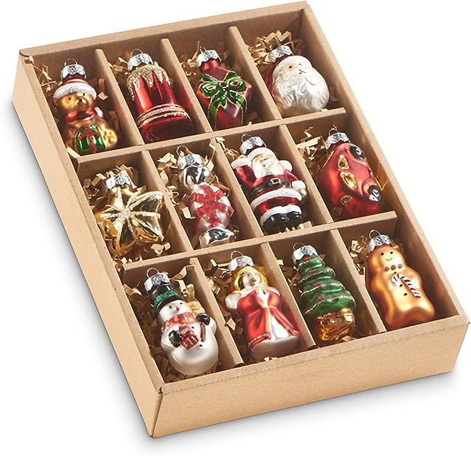 RAZ Imports Vintage Traditional Christmas Ornaments, 2-inch Height, Glass, Set of 12, Christmas, ... | Amazon (US)