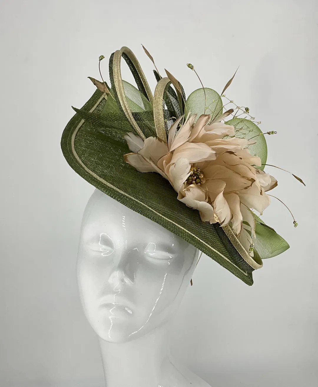 Sage Green , Gold , Cream, Ivory , Fascinator - Etsy | Etsy (US)