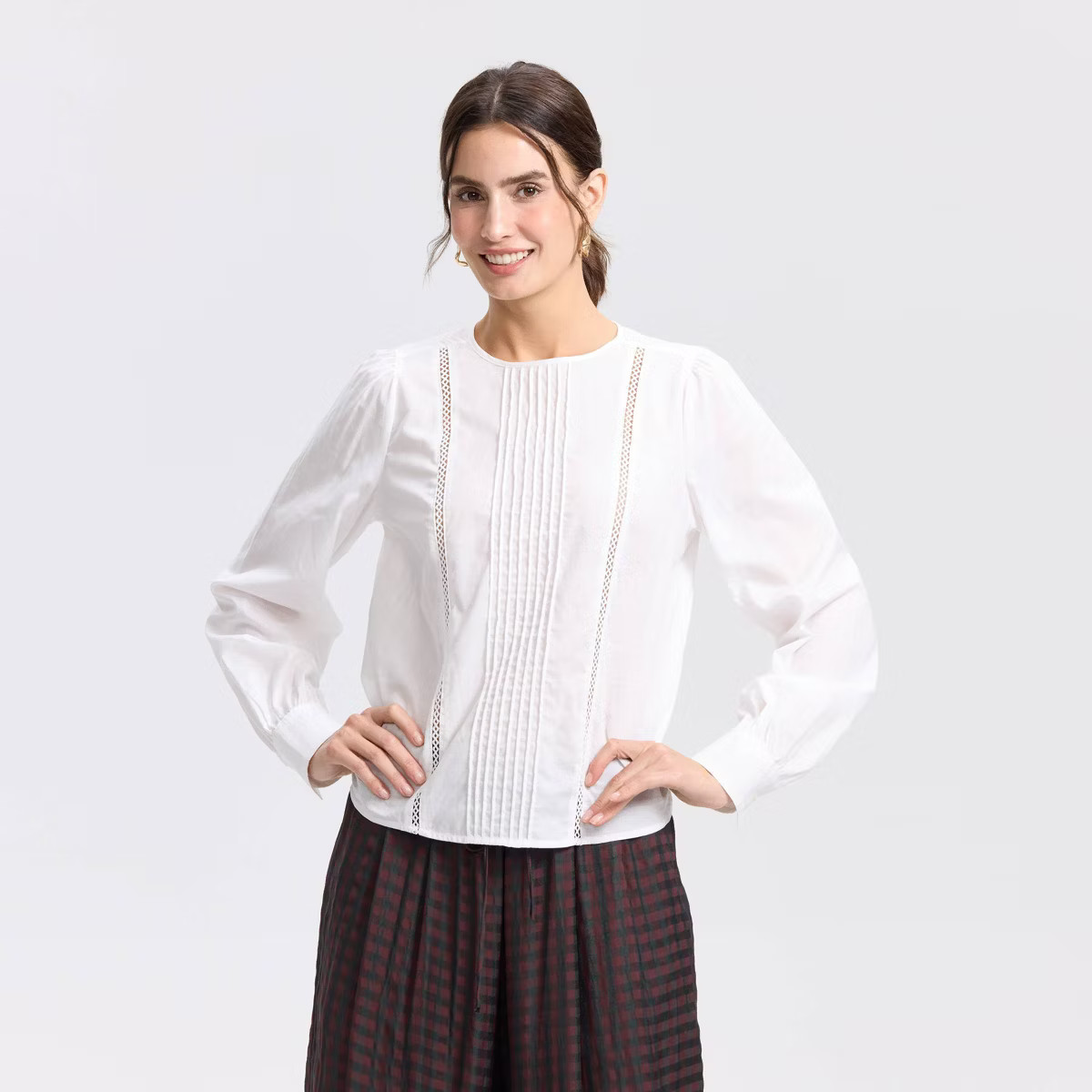 Women's Bishop Long Sleeve Pintuck Blouse - Universal Thread™ | Target