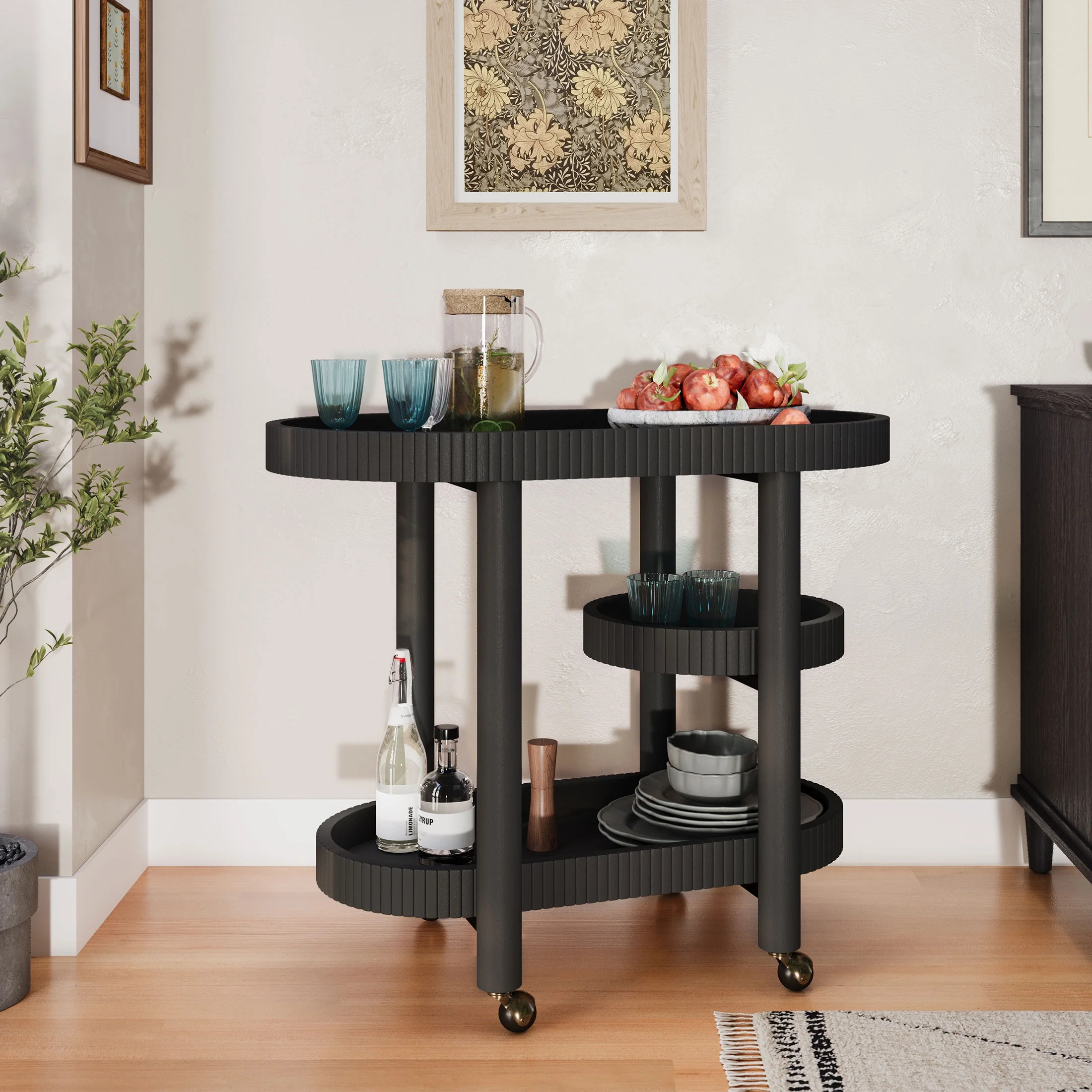 Beautiful Drew Bar Cart by Drew Barrymore, Black | Walmart (US)