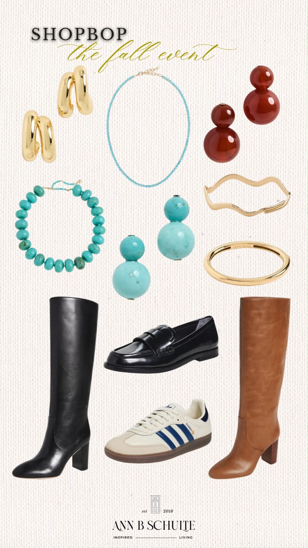 Shopbop’s Fall Event is the perfect time to give the accessories lineup a seasonal refresh. From bold turquoise jewelry and sculptural earrings to classic loafers, sporty sneakers, and sleek knee-high boots, these finds add an effortless finishing touch to fall outfits. The mix of rich brown, polished black, gold, and unexpected pops of color makes this edit feel both timeless and fun. Use code FALL to shop the event and snag those accessories you’ve had your eye on. 👢✨🛍️
#Shopbop #ShopbopSale #FallEvent #FallAccessories #FallFashion #FallShoes #FallStyle #AccessoryEdit #FashionFinds 

 #LTKootd #LTKSaleAlert