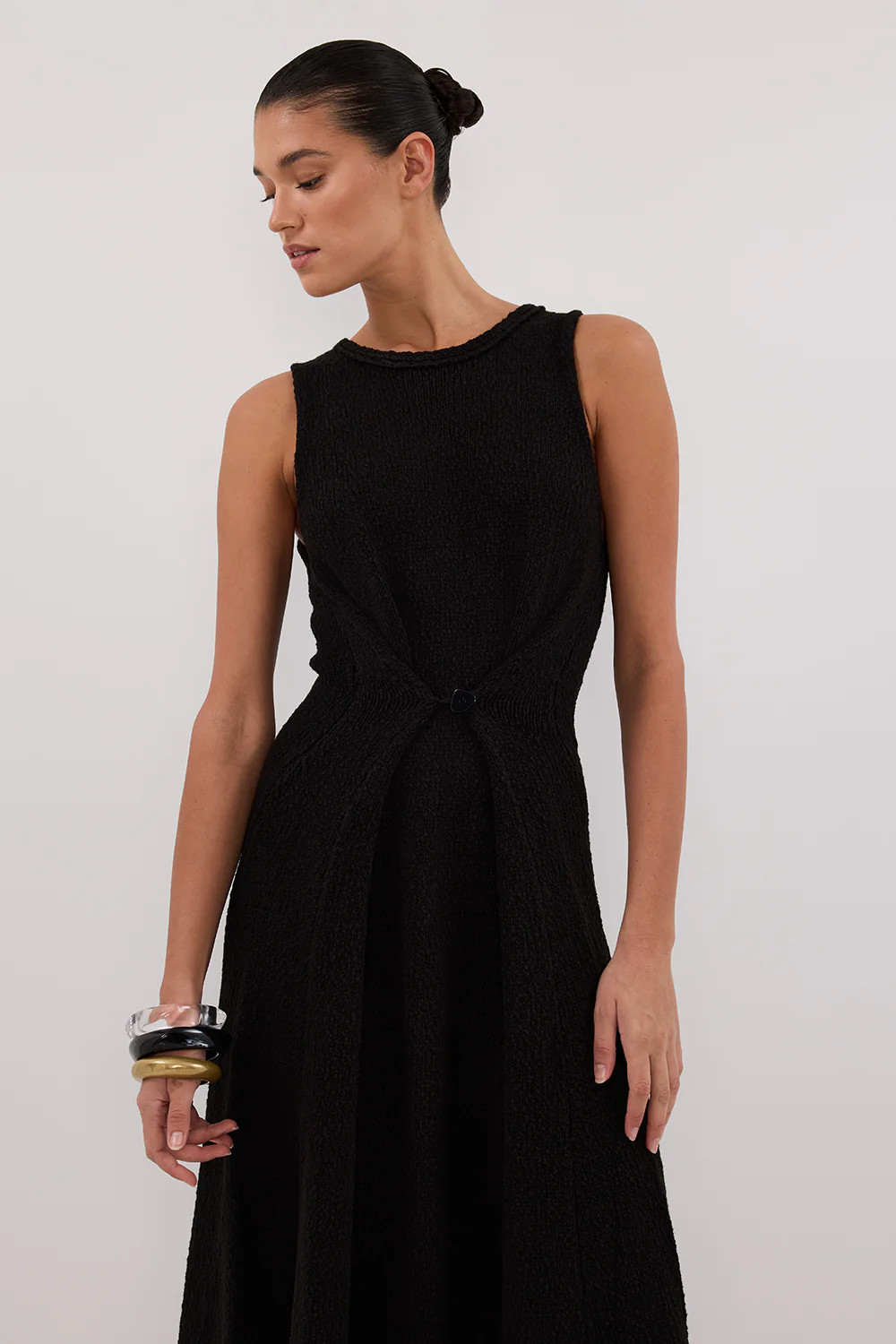 SUE BLACK KNIT MAXI DRESS | DISSH