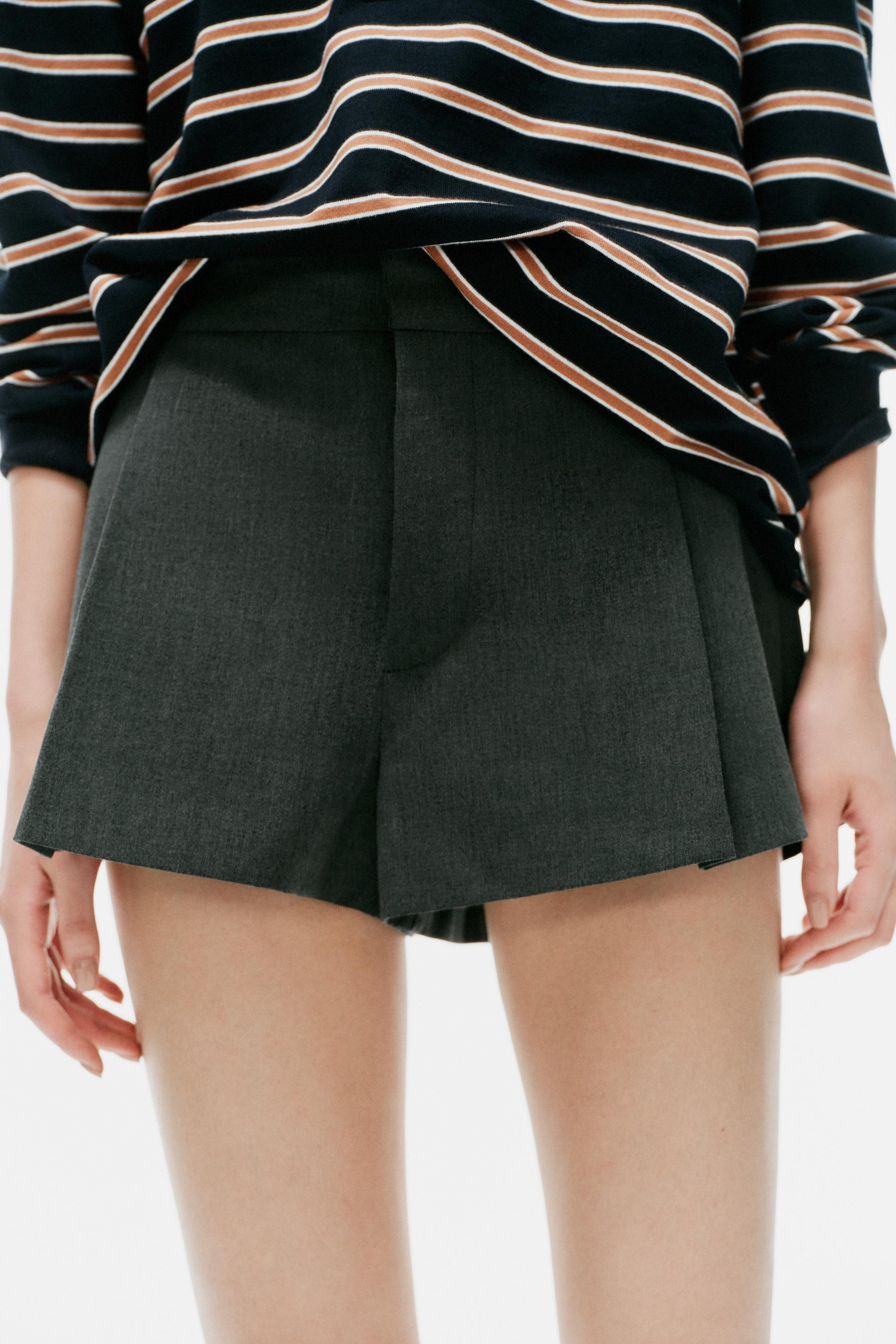 Zara - Pleated Shorts - Red - Xxl - Woman | Zara US