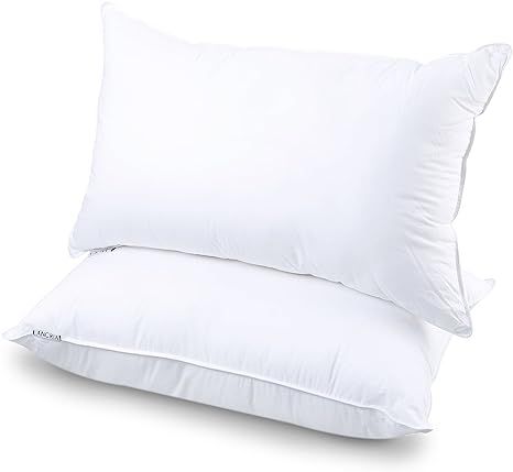 LANGRIA Luxury Hotel Collection Bed Pillows Plush Down Alternative Sleeping Pillow Cotton Cover S... | Amazon (US)