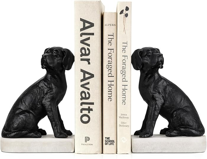 Decorative Bookends for Shelves, Dog Book Ends for Heavy Books, Labrador Retriever Statues Booken... | Amazon (US)