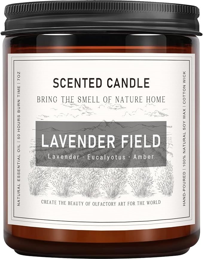 Lavender Candle, Candles for Home Scented, Scented Candles, Soy Candle, 7 oz 50 Hour Long Lasting... | Amazon (US)
