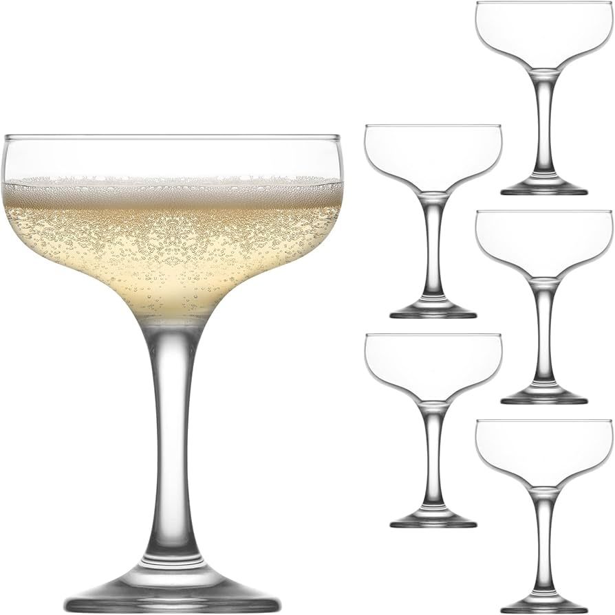 lav Coupe Cocktail Glasses Sets - Champagne Coupe Glasses with Colored and Cleared Rims 8 oz Set ... | Amazon (US)