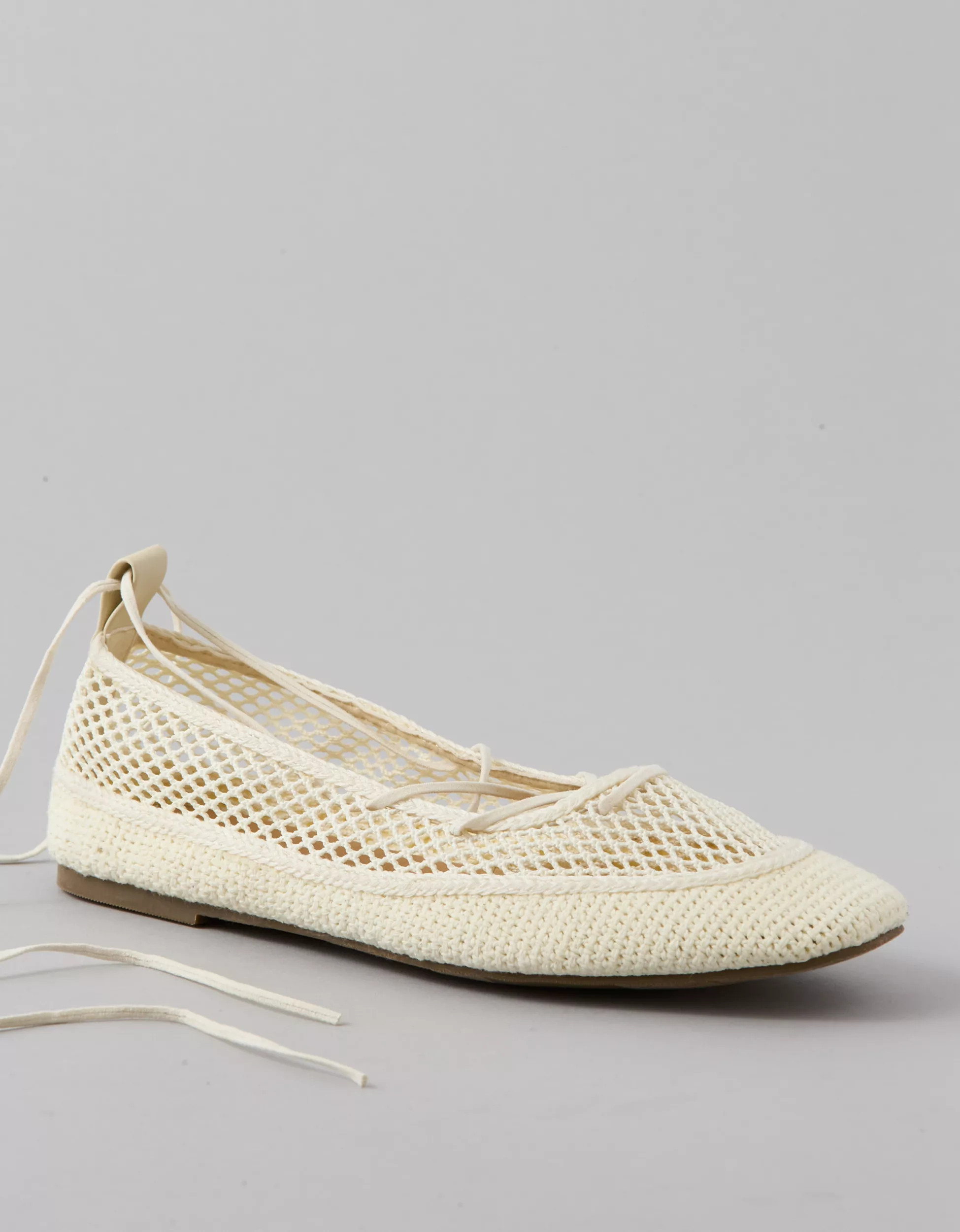 AE Mesh Lace-Up Ballet Flat | American Eagle Outfitters (US & CA)