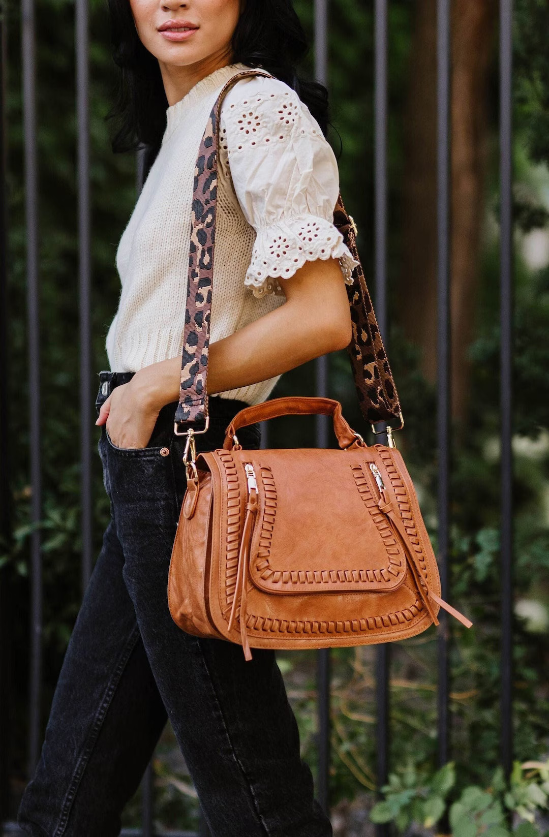 Haven Vegan Leather Boho Crossbody Crossbody Bags for Women Western Crossbody Leopard Bag Strap G... | Etsy (US)