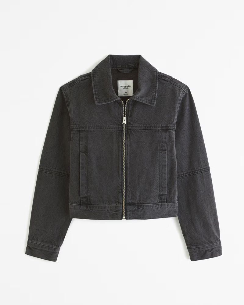 Women's Denim Zip Jacket | Women's Coats & Jackets | Abercrombie.com | Abercrombie & Fitch (US)