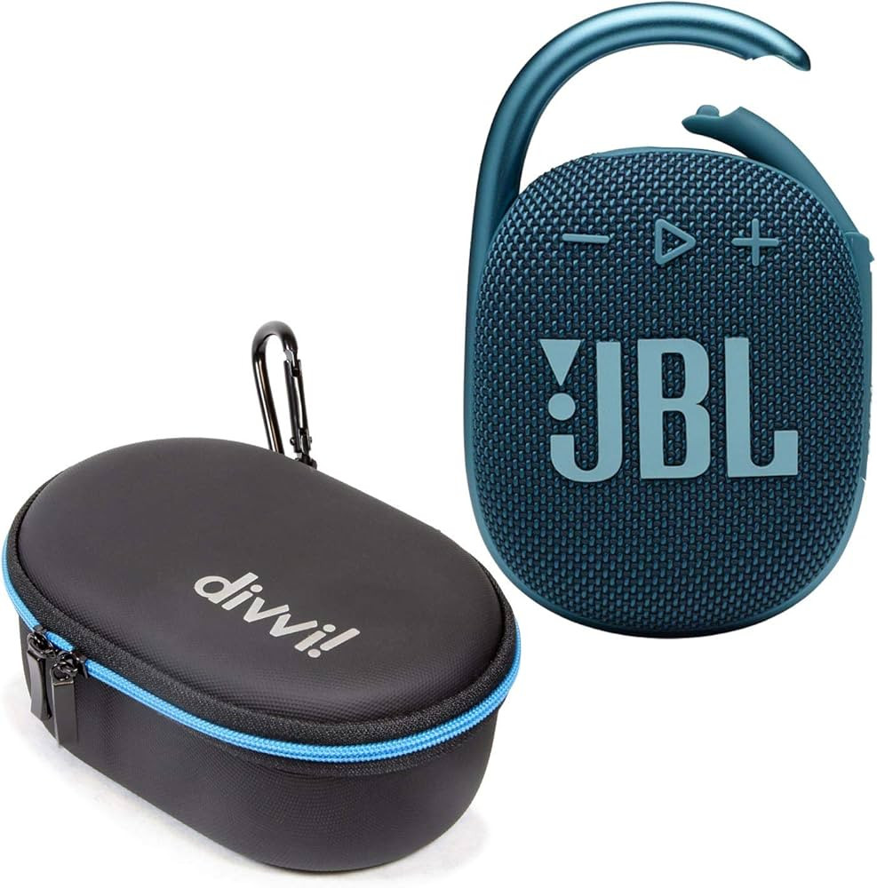 JBL Clip 4 Portable Bluetooth Wireless Speaker Bundle with divvi! Protective Hardshell Case - Blu... | Amazon (US)