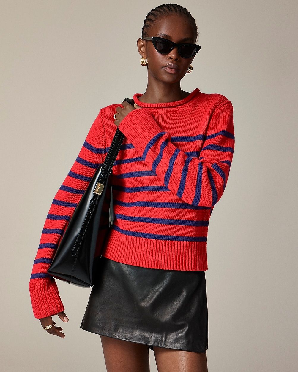 Heritage cotton Rollneck™ sweater in stripe | J. Crew US