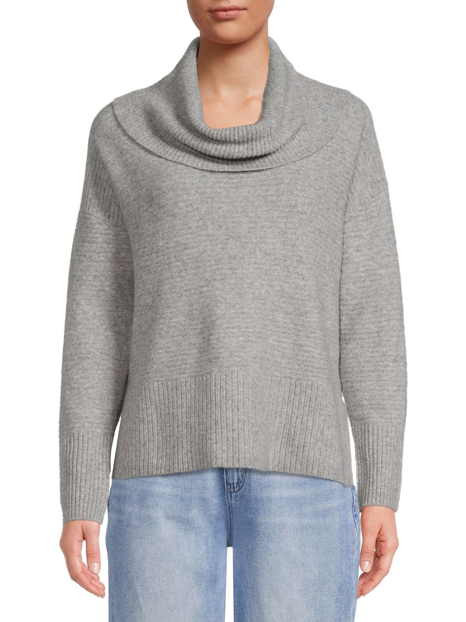 Time and Tru Women’s Cowl Neck Sweater - Walmart.com | Walmart (US)