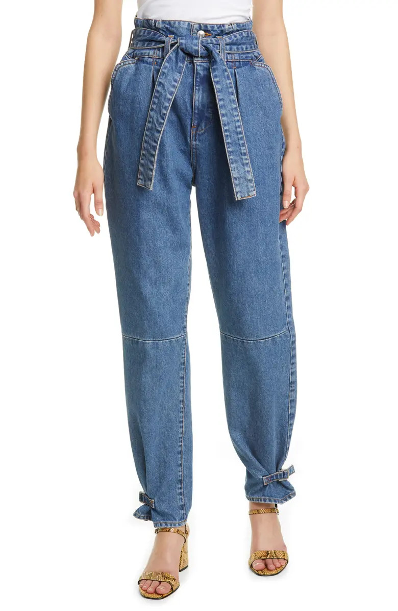 Addie Paperbag Waist Tapered Jeans | Nordstrom