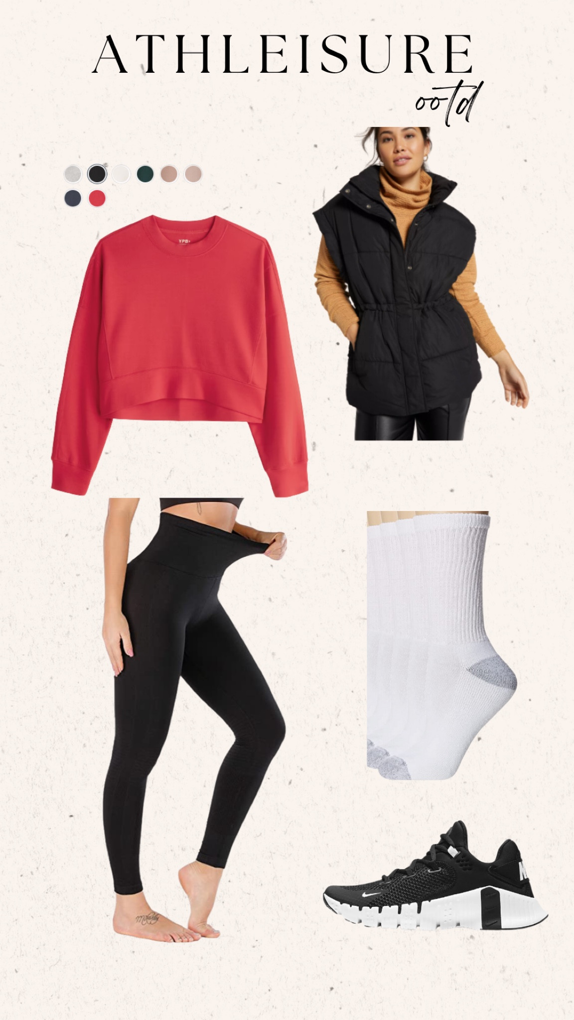 Athleisure OOTD. Wearing a large in the sweatshirt she leggings. Shoes run TTS  

#LTKsalealert #LTKunder100 #LTKstyletip