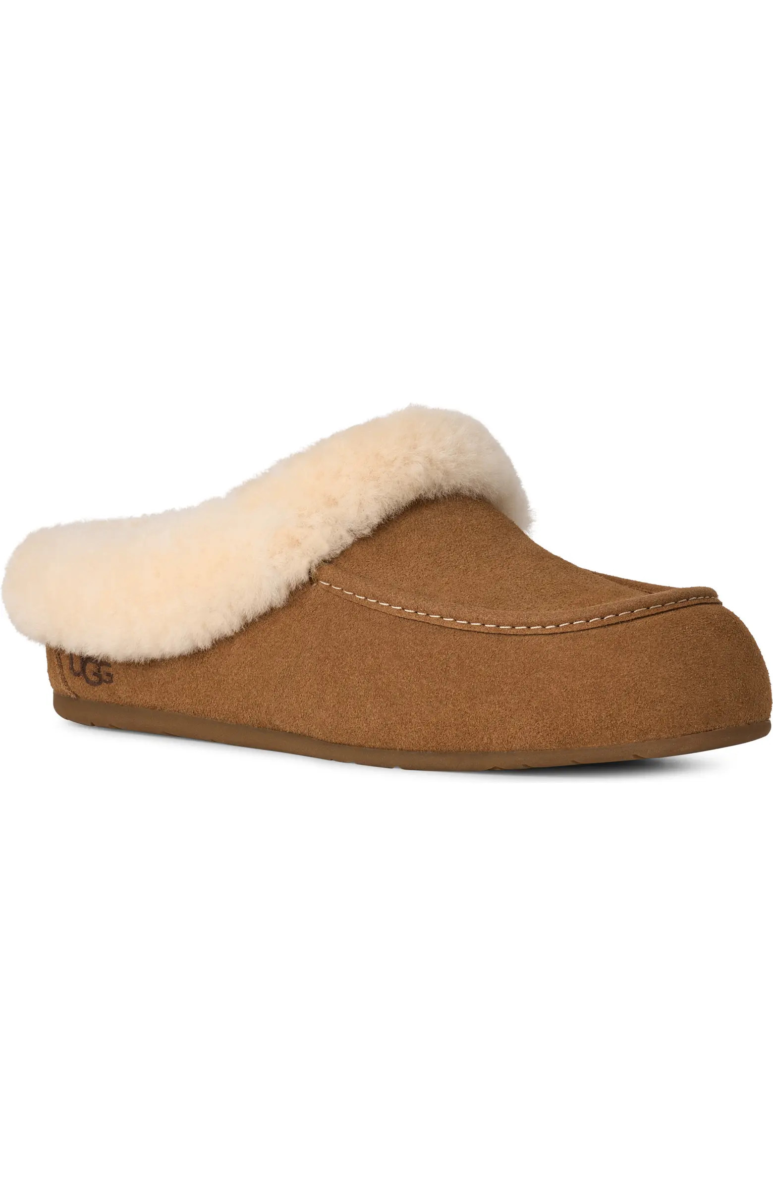 Ansley Genuine Shearling Trim Suede Mule (Women) | Nordstrom