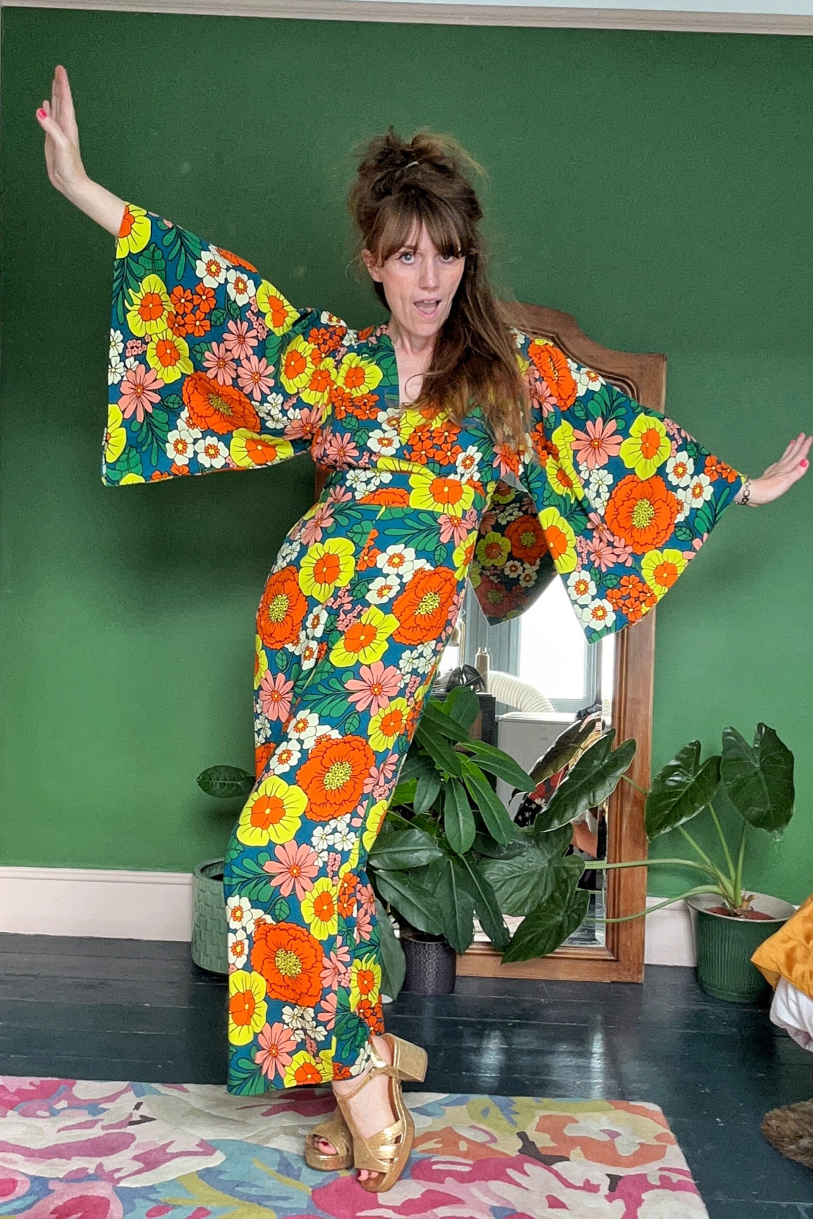 Joanie Dawn O Porter collection - floral jumpsuit with Esska gold sandals

#LTKover40 #LTKSeasonal #LTKstyletip