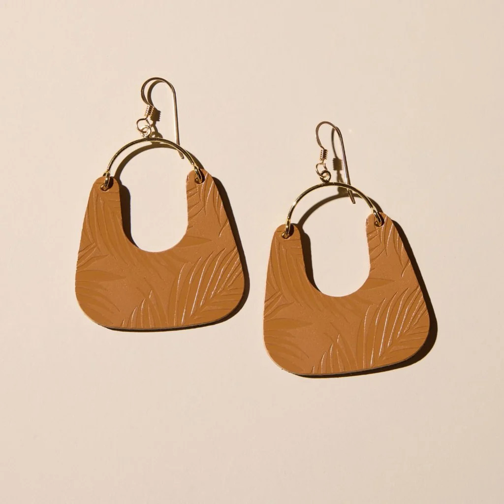 London Tan Palm Noras | Nickel and Suede