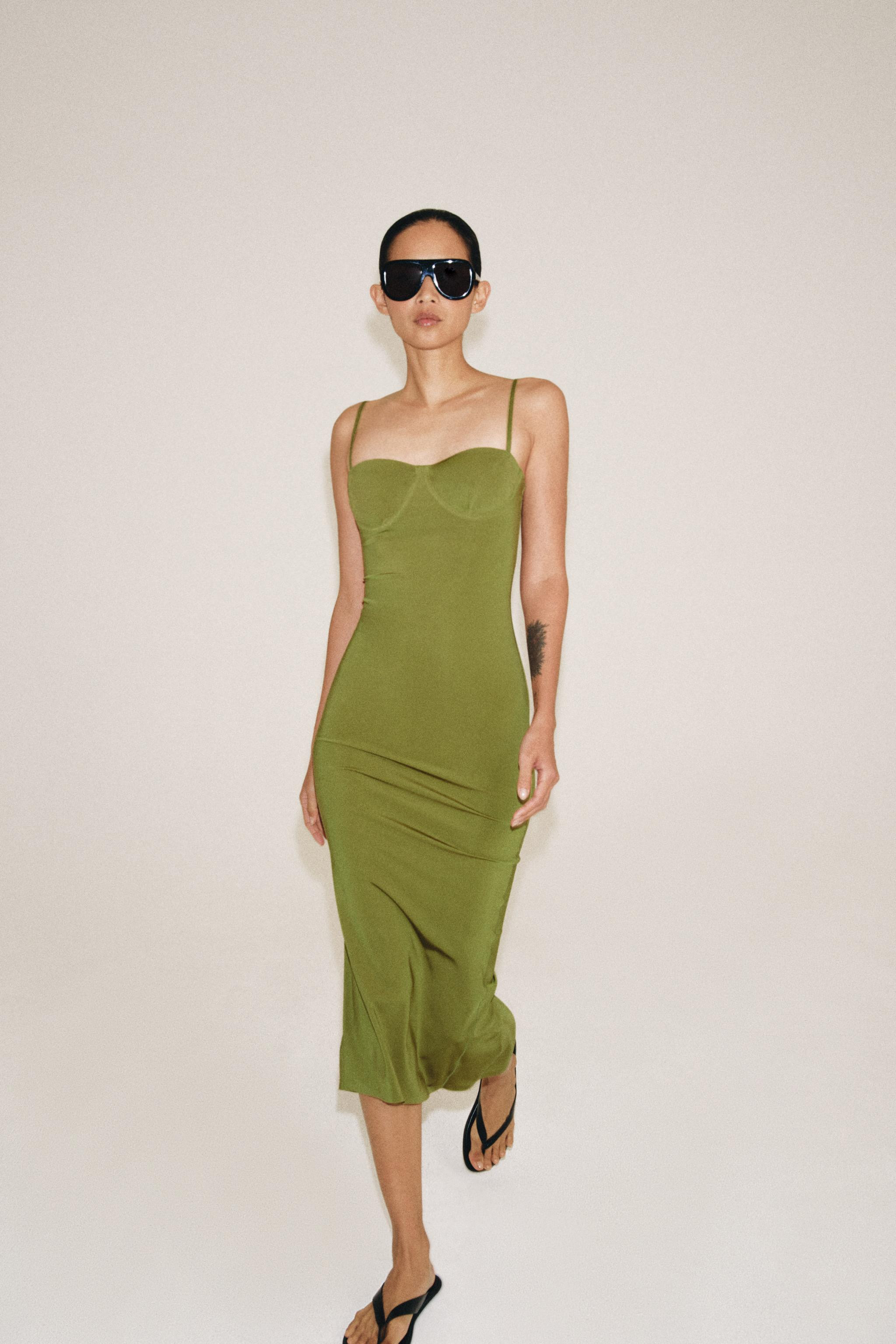 POLYAMIDE MIDI DRESS | Zara US