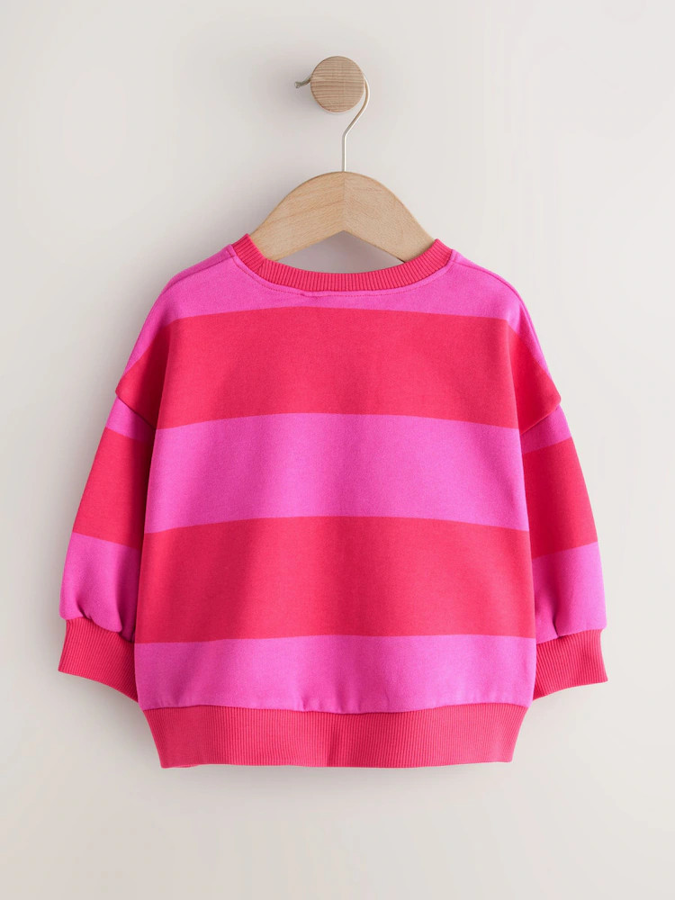 Red/Pink Stripe Crew Neck Sweatshirt (3mths-7yrs) | Next US