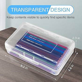 Sooez 6 Pack Clear Pencil Box, Plastic Large Capacity with Snap-tight Lid, Office Supplies Storag... | Amazon (US)