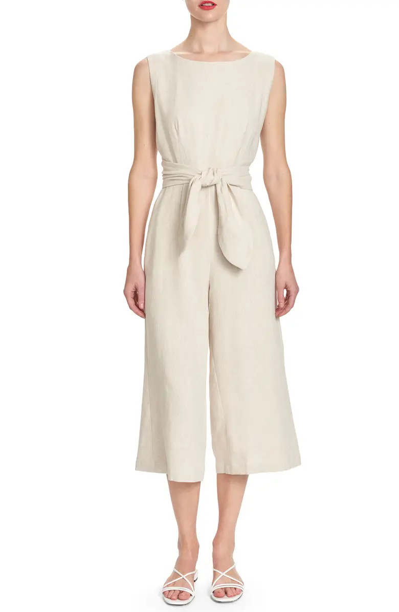 Onyx Wrap Waist Linen Jumpsuit | Nordstrom