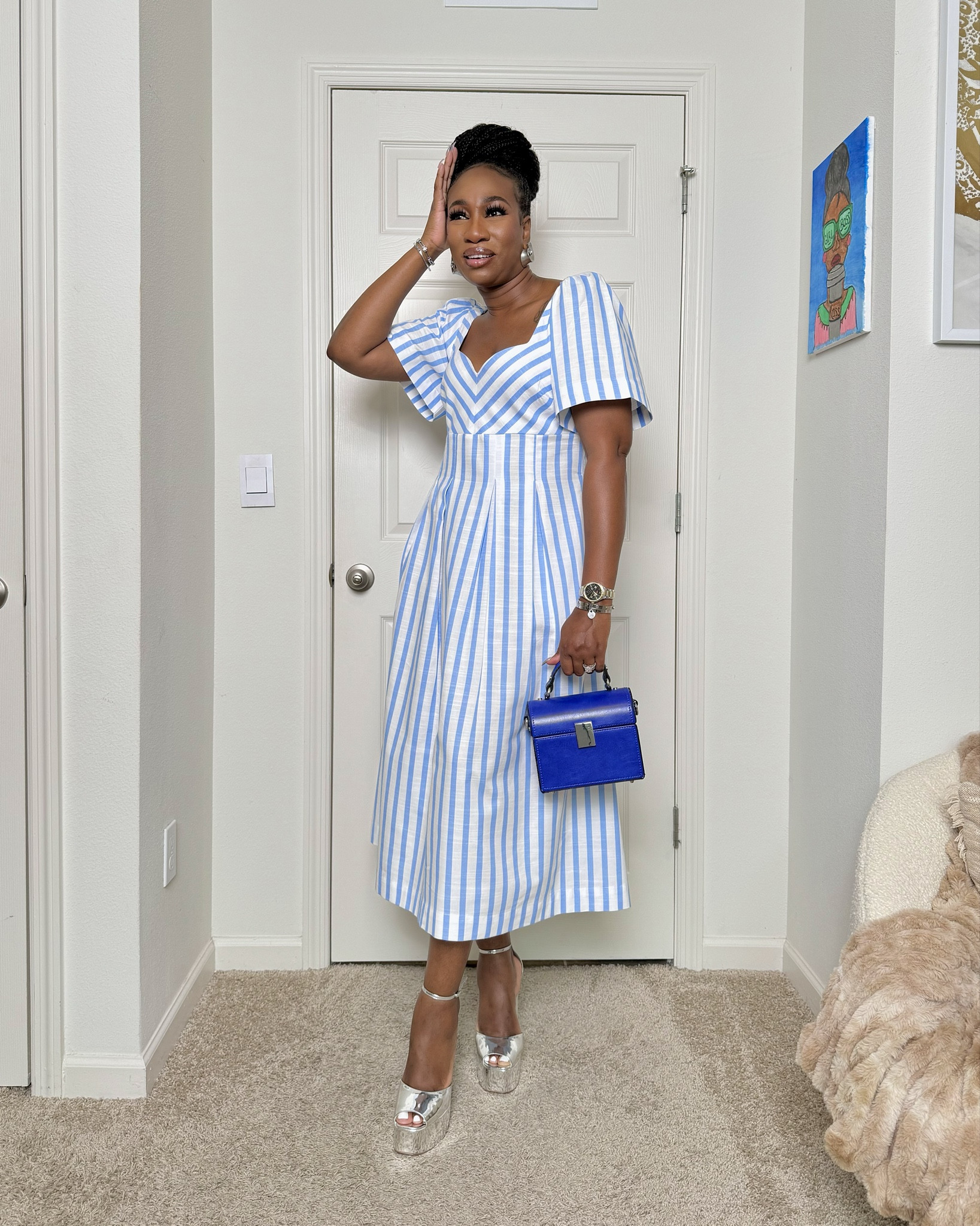Target Summer Fashion…
Love this blue and white striped dress. I went for a dressy look and added a brighter tone blue. 
Wearing a size 8 but a size 6 would have been a better fit. 


#LTKFindsUnder50 #LTKStyleTip #LTKSummerSales