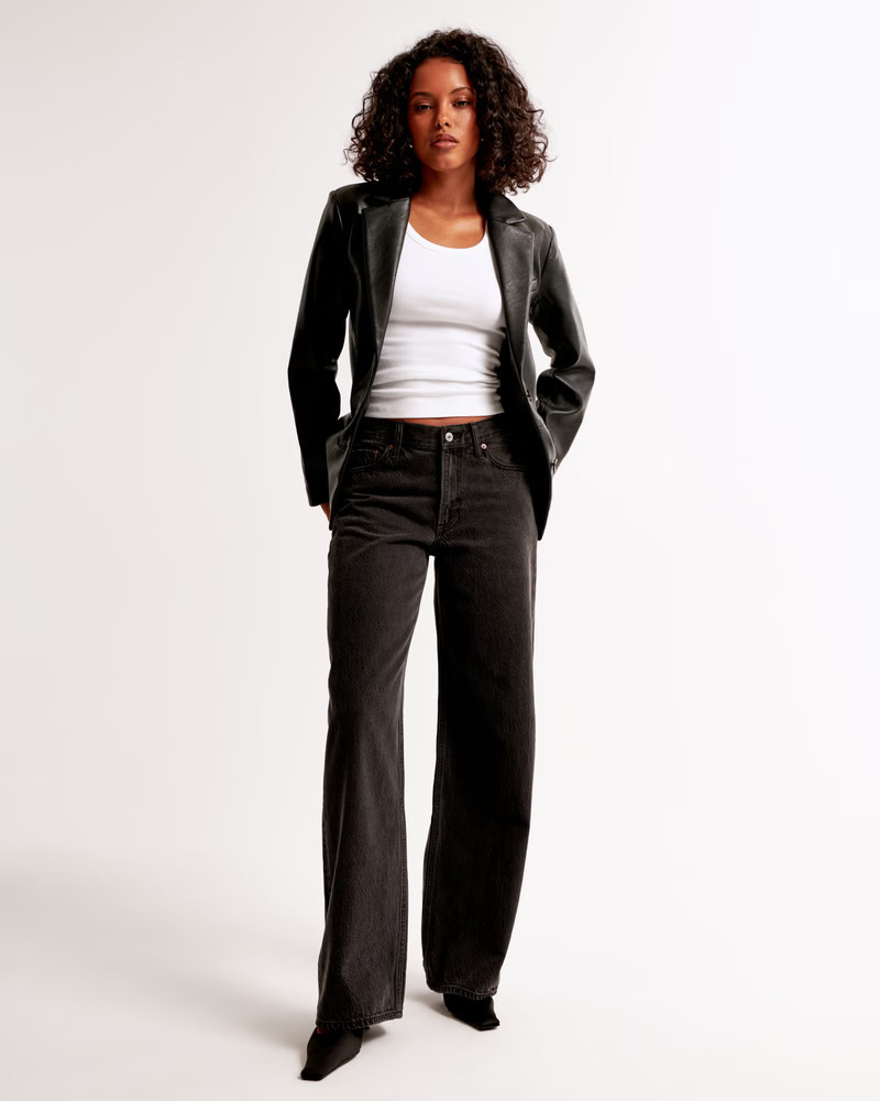 Vegan Leather Blazer | Abercrombie & Fitch (US)