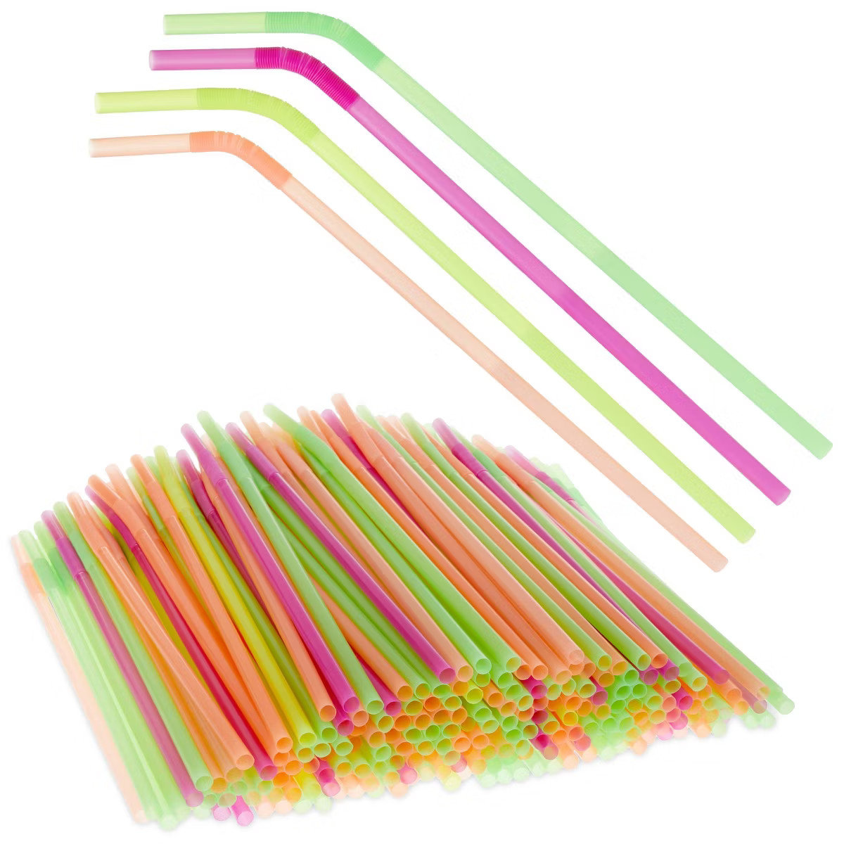 Okuna Outpost 200 Pck Plastic Extra Long Straws for Birthday Party, 13 Inch Disposable Drinking S... | Target