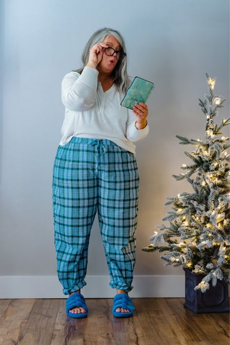 Cozy up with a good book and supportive Vionic Shoes slippers currently on cyber sale! 
Henley Top XL; PJ pants XXL (XL was a little too snug); Slippers size down 

#giftideas #supportiveslippers #midsizestyle #midsizeloungewear #plussize

#LTKGiftGuide #LTKcurves #LTKHoliday