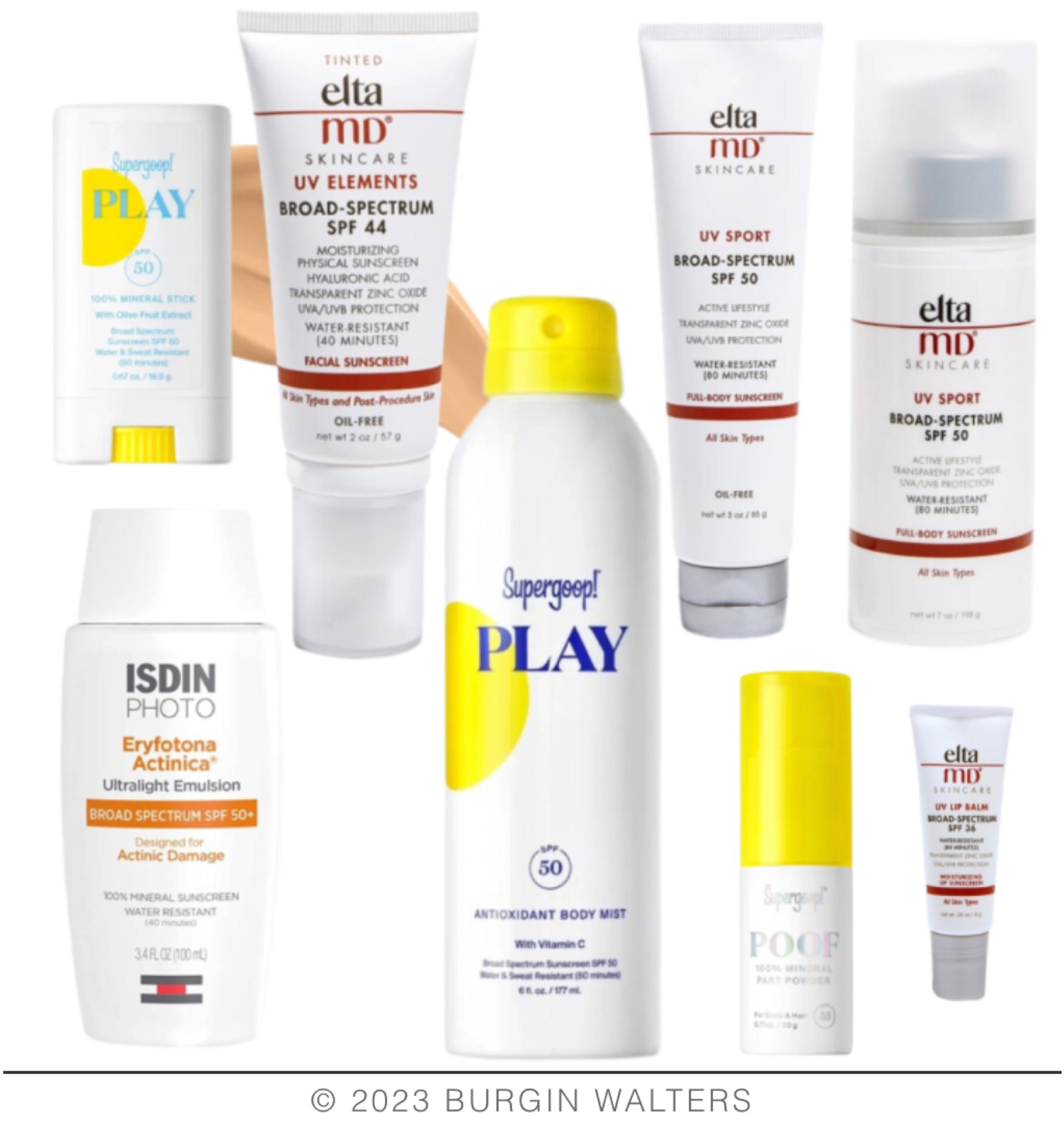 Sunscreen might be the most important thing we park for the beach!!  Here are my favorites.  

For the face: Isdin Photo, Elta MD UV Elements tinted, and Supergoop Play mineral stick (love this for kids).  

For the body: Elta MD UV Sport and Supergoop Play for touch ups only.  

For lips: Elta MD UV lip balm  

For hair: Supergoop Poof Mineral part powder 

#LTKswim #LTKtravel #LTKbeauty