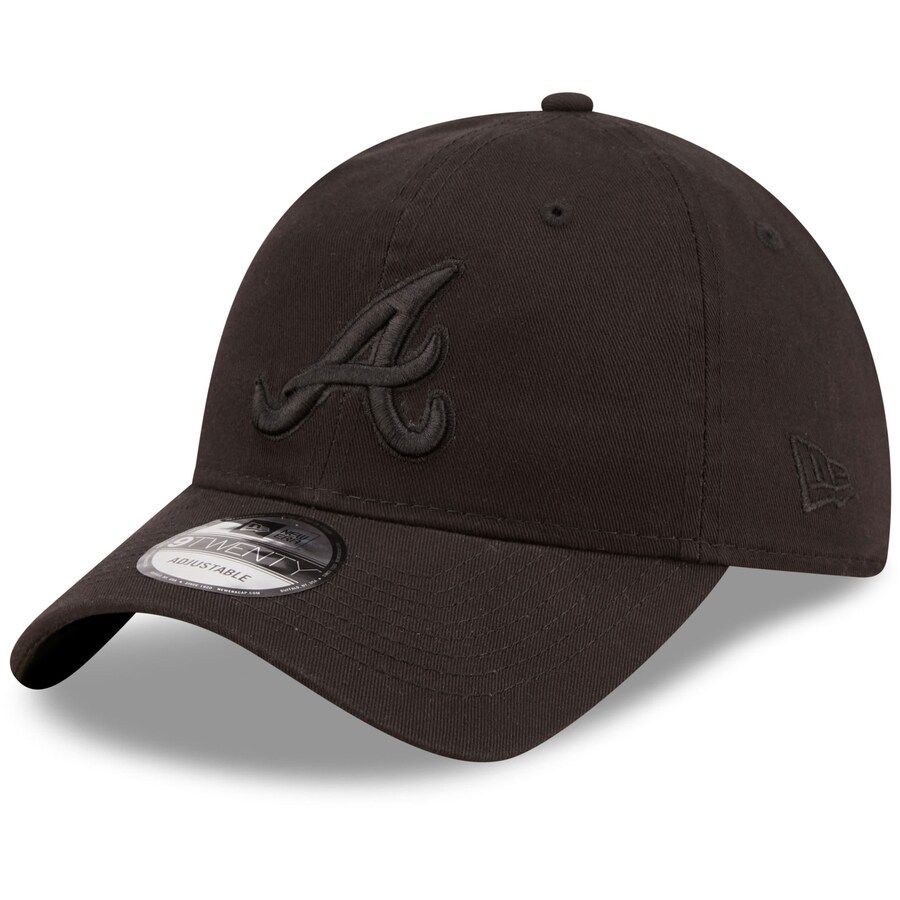 Men's Atlanta Braves New Era Black On Black Core Classic 2.0 9TWENTY Adjustable Hat | MLB Shop