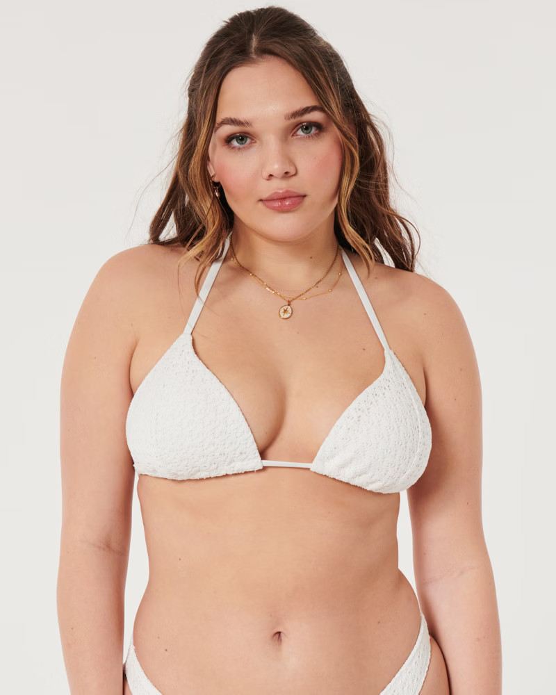 Crochet String Triangle Bikini Top | Hollister (US)